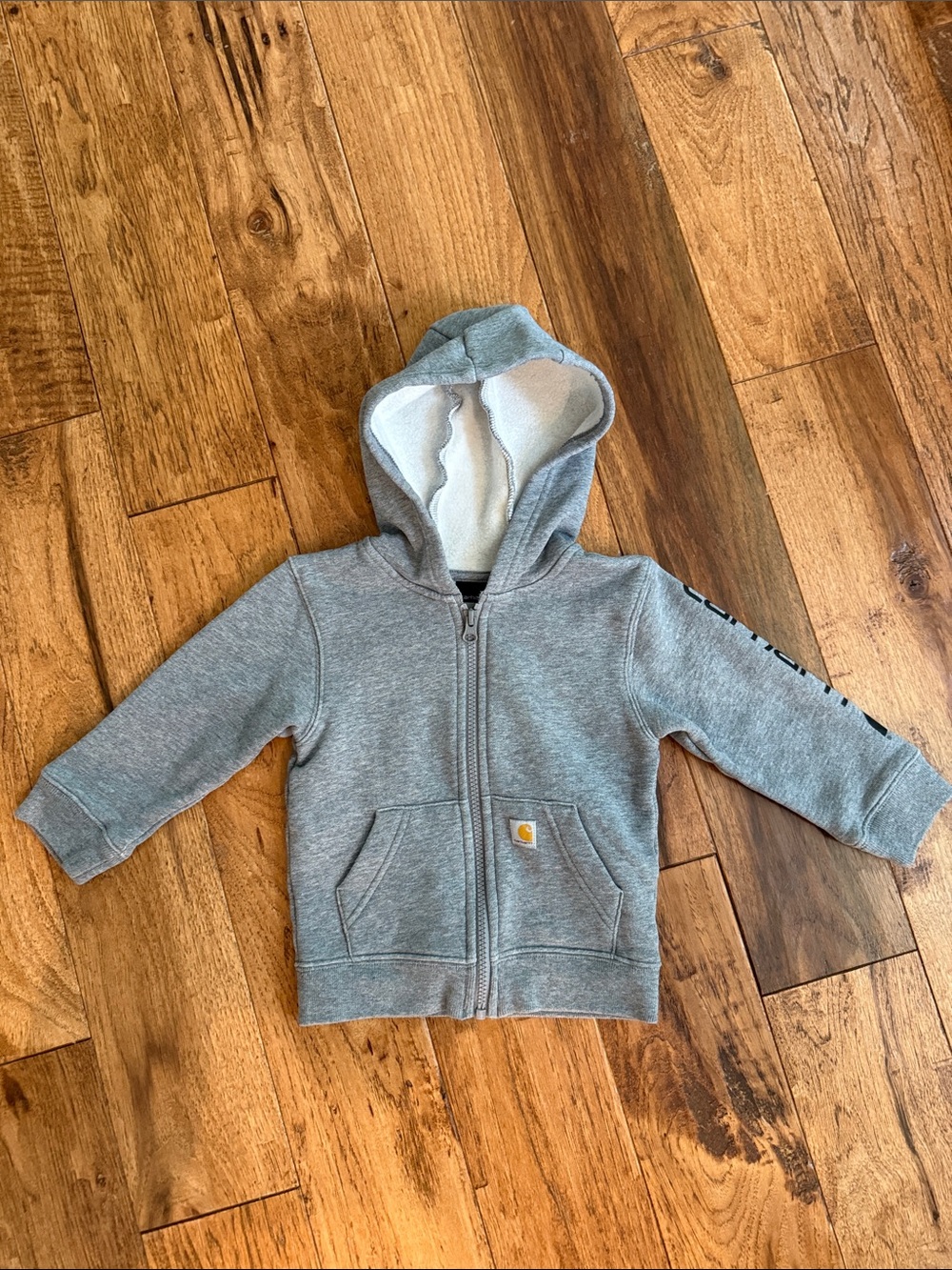 Carhartt Toddler Gray Zip Front Hooded Sweatshirt